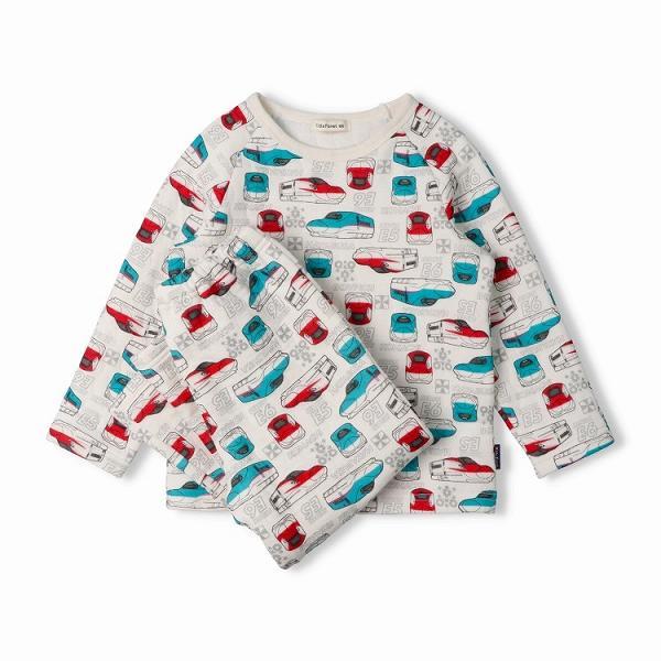 キッズフォーレ Kids Foret JR 新幹線 電車 総柄 長袖 キルト パジャマ  ( 100 110 120 ) キッズ ルームウェア | Kids Foret | 01