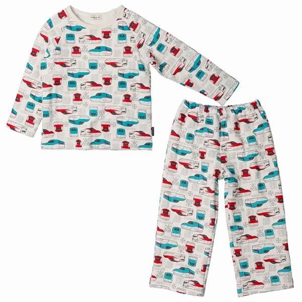 キッズフォーレ Kids Foret JR 新幹線 電車 総柄 長袖 キルト パジャマ  ( 100 110 120 ) キッズ ルームウェア | Kids Foret | 02