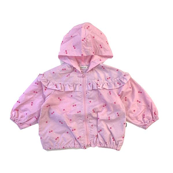 ●40％OFFセール●キッズフォーレ　Kids Foret　お花＆ハート柄 サクランボ柄 花粉ガード＆撥水加工パーカー(90cm）アウトレット レインコート | Kids Foret | 04
