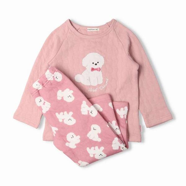 キッズフォーレ　Kids Foret　ポメラニアン柄長袖キルトパジャマ いぬ (110・120・130）/丸高衣料  デイリーウェア お出かけ 子ども ルームウェア　寝巻 | Kids Foret | 02