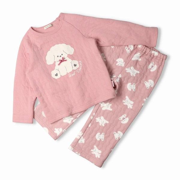 キッズフォーレ Kids Foret いぬ柄 長袖キルト パジャマ ( 100 110 120 ) 子ども服 キッズ ルームウェア | Kids Foret | 01