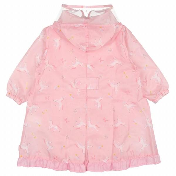 ●30％OFFセール●キッズフォーレ　Kids Foret　リボン・ユニコーン柄フリル付レインコート（S・85-95）雨具 カッパ アウトレット | Kids Foret | 05