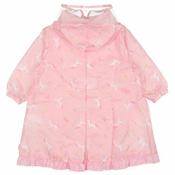 ●30％OFFセール●キッズフォーレ　Kids Foret　リボン・ユニコーン柄フリル付レインコート（S・85-95）雨具 カッパ アウトレット | Kids Foret | 05
