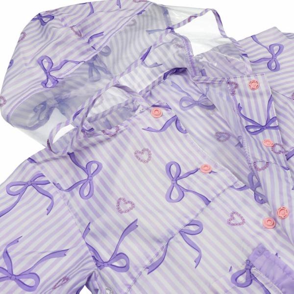 ●30％OFFセール●キッズフォーレ　Kids Foret　リボン・ユニコーン柄フリル付レインコート（S・85-95）雨具 カッパ アウトレット | Kids Foret | 07