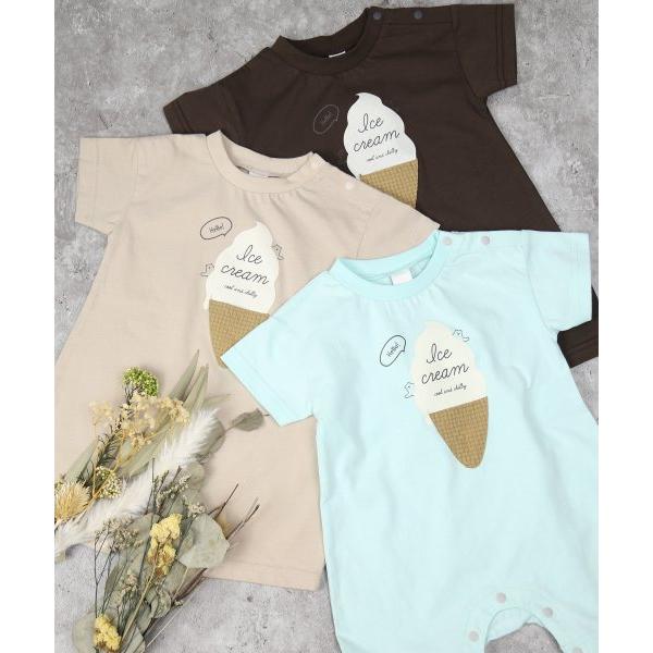 ディラッシュ　DILASH アイスクリーム柄 ロンパース(70・80)子ども服　ベビー　赤ちゃん　男の子　女の子　半袖　半パン　夏服　ショートオール　カバーオール | DILASH | 05
