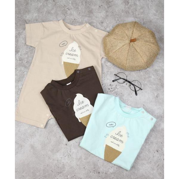 ディラッシュ　DILASH アイスクリーム柄 ロンパース(70・80)子ども服　ベビー　赤ちゃん　男の子　女の子　半袖　半パン　夏服　ショートオール　カバーオール | DILASH | 06