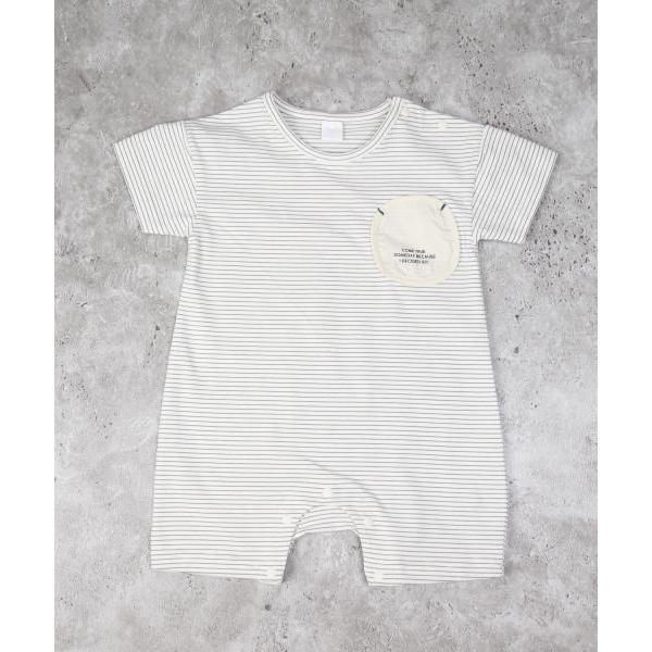 ●50％OFFセール●ディラッシュ　DILASH ボーダー ロンパース(70・80)子ども服　ベビー　赤ちゃん　男の子　女の子　半袖　半パン　夏服　ショートオール　カバ | DILASH | 01