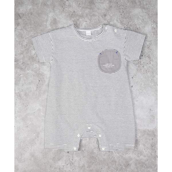 ●50％OFFセール●ディラッシュ　DILASH ボーダー ロンパース(70・80)子ども服　ベビー　赤ちゃん　男の子　女の子　半袖　半パン　夏服　ショートオール　カバ | DILASH | 02