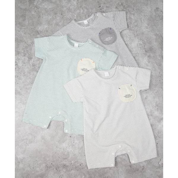 ●50％OFFセール●ディラッシュ　DILASH ボーダー ロンパース(70・80)子ども服　ベビー　赤ちゃん　男の子　女の子　半袖　半パン　夏服　ショートオール　カバ | DILASH | 04