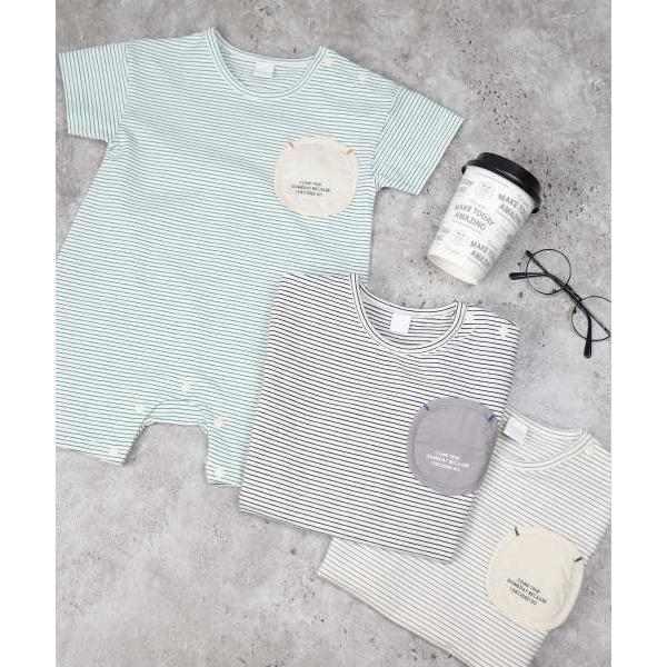 ディラッシュ　DILASH ボーダー ロンパース(70・80)子ども服　ベビー　赤ちゃん　男の子　女の子　半袖　半パン　夏服　ショートオール　カバーオール | DILASH | 05