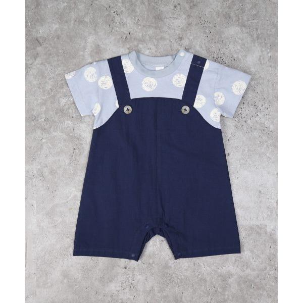 ●50％OFFセール●ディラッシュ　DILASH レイヤード風 ロンパース(70・80)子ども服　ベビー　赤ちゃん　男の子　女の子　半袖　半パン　ショートオール　ドット | DILASH | 02