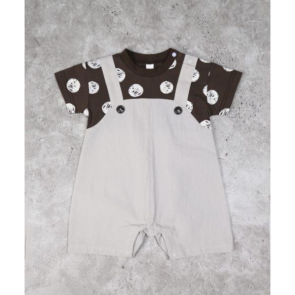 ●50％OFFセール●ディラッシュ　DILASH レイヤード風 ロンパース(70・80)子ども服　ベビー　赤ちゃん　男の子　女の子　半袖　半パン　ショートオール　ドット | DILASH | 03