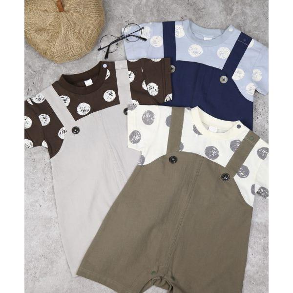 ●50％OFFセール●ディラッシュ　DILASH レイヤード風 ロンパース(70・80)子ども服　ベビー　赤ちゃん　男の子　女の子　半袖　半パン　ショートオール　ドット | DILASH | 05