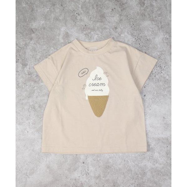 ディラッシュ　DILASH アイスクリーム柄 半袖Tシャツ (110・120・130)子ども服　女の子　男の子　小学生　キッズ　DL25ES006　ベージュ　ブラウン　ミント | DILASH | 02
