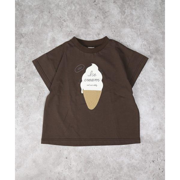 ディラッシュ　DILASH アイスクリーム柄 半袖Tシャツ (110・120・130)子ども服　女の子　男の子　小学生　キッズ　DL25ES006　ベージュ　ブラウン　ミント | DILASH | 03
