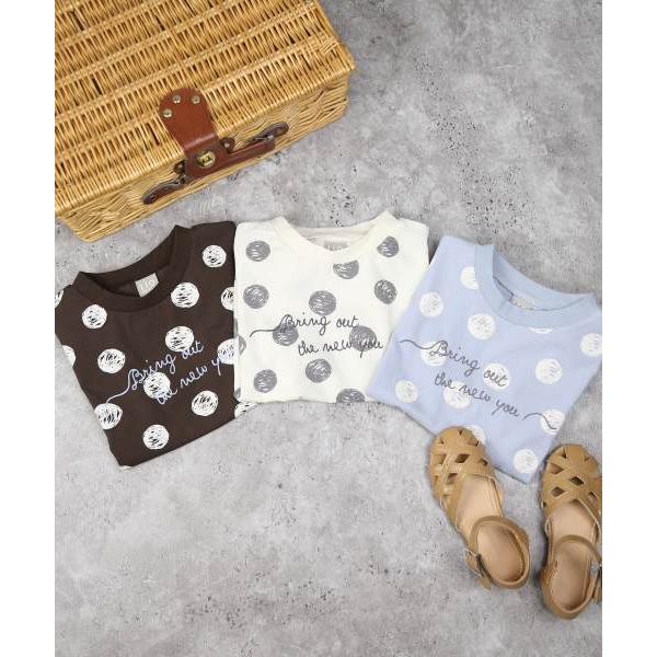 ●50％OFFセール●ディラッシュ　DILASH ドット柄　半袖Tシャツ (110・120・130)子ども服　女の子　男の子　小学生　キッズ　DL25ES008　水玉　サックス　オフホ | DILASH | 05
