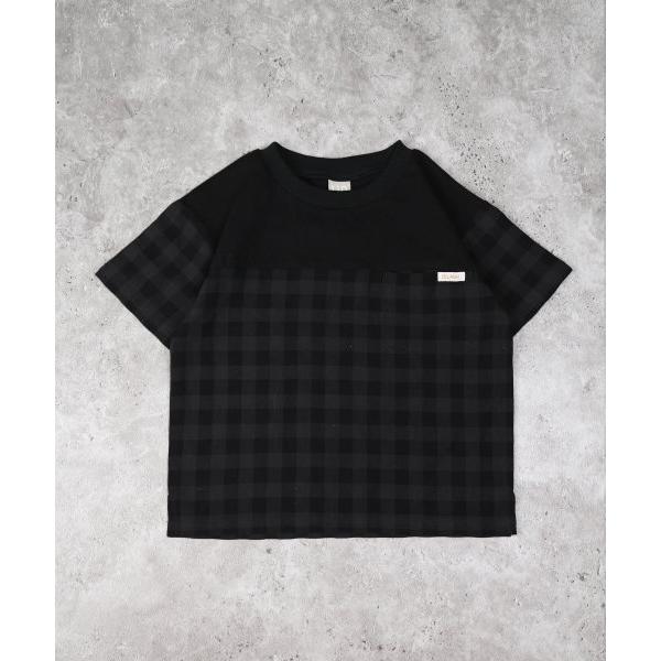 ●50％OFFセール●ディラッシュ　DILASH チェック柄 半袖 Tシャツ(110・120・130・140)子ども服　男の子　保育園　幼稚園　小学生　キッズ　切り替え　DL25ES010 | DILASH | 02