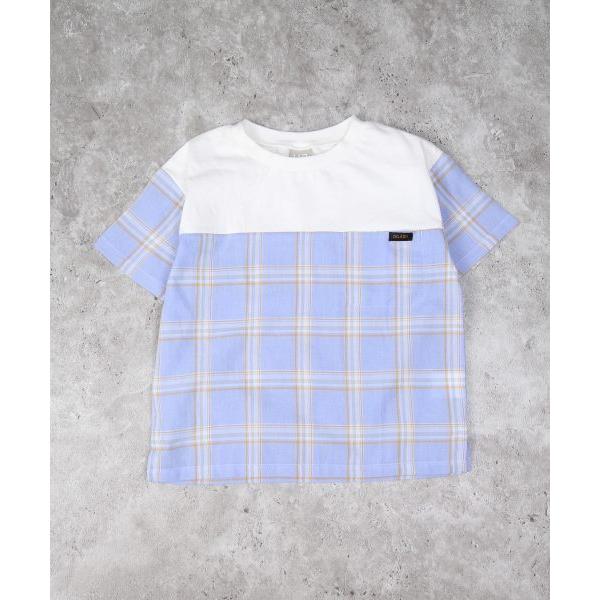 ●50％OFFセール●ディラッシュ　DILASH チェック柄 半袖 Tシャツ(110・120・130・140)子ども服　男の子　保育園　幼稚園　小学生　キッズ　切り替え　DL25ES010 | DILASH | 04
