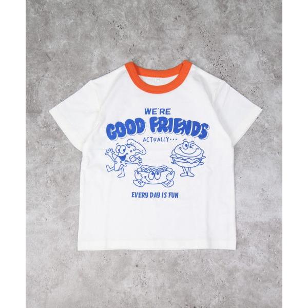 ディラッシュ　DILASH ファーストフード柄　半袖Ｔシャツ (110・120・130・140)子ども服　男の子　小学生　キッズ　ポップ　DL25ES023　オフホワイト　グリーン | DILASH | 02