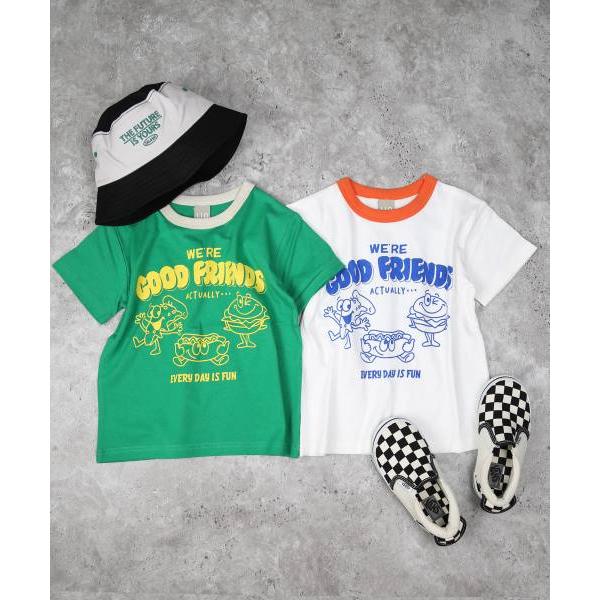 ディラッシュ　DILASH ファーストフード柄　半袖Ｔシャツ (110・120・130・140)子ども服　男の子　小学生　キッズ　ポップ　DL25ES023　オフホワイト　グリーン | DILASH | 04