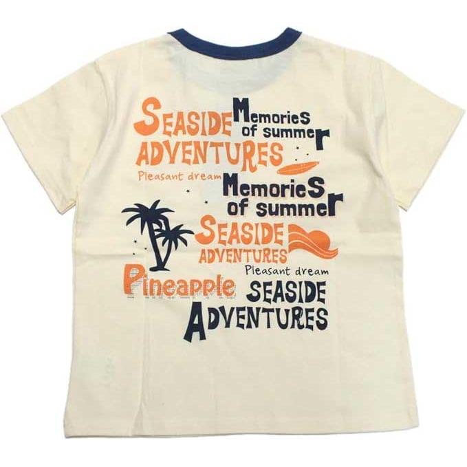 ●50％OFFセール●ディラッシュ　DILASH 南国風　半袖Tシャツ (110・120・130・140)子ども服　女の子　男の子　小学生　キッズ　海　DL25ES025　キナリ　サック | DILASH | 01