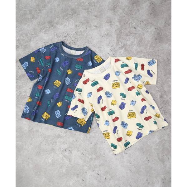 ●50％OFFセール●ディラッシュ　DILASH ブロック柄 半袖 Tシャツ(90・100・110・120)子ども服　男の子　幼児　保育園　幼稚園　小学生　キッズ　総柄　DL25ES02 | DILASH | 05