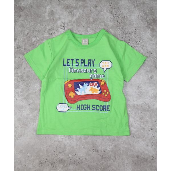 ディラッシュ　DILASH ゲーム柄　半袖Tシャツ (110・120・130)子ども服　女の子　男の子　小学生　キッズ　ポップ　DL25ES027　グリーン　チャコール | DILASH | 02