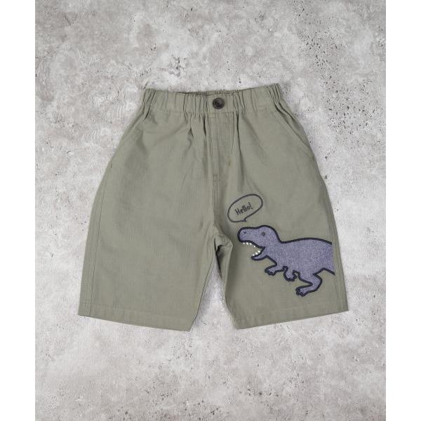ディラッシュ　DILASH　恐竜　アップリケ　5分丈　パンツ(110・120・130）子ども服　幼児　キッズ　ハーフパンツ　ズボン　半ズボン　ポケット付き　綿100% | DILASH | 01