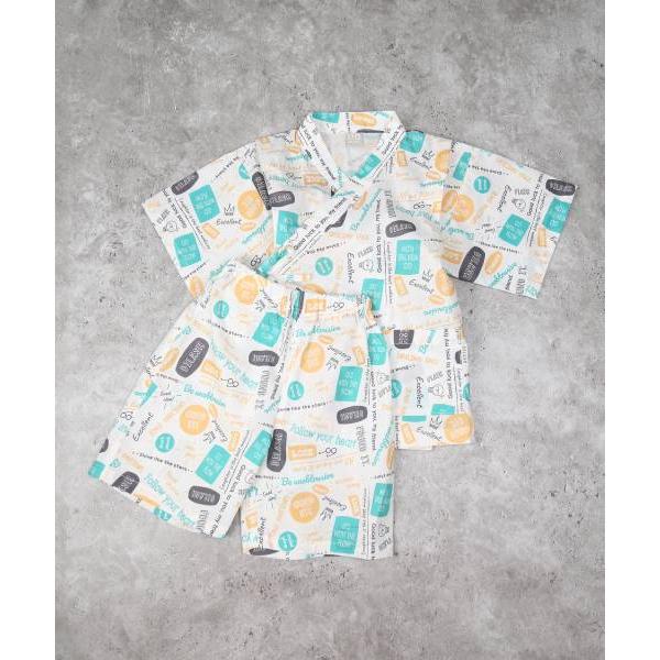 ●50％OFFセール●ディラッシュ　DILASH　ロゴ総柄　甚平 （  110　120　130　140  ）小学生　キッズ　男の子　浴衣　夏祭り　お祭り　アウトレット　セール | DILASH | 08