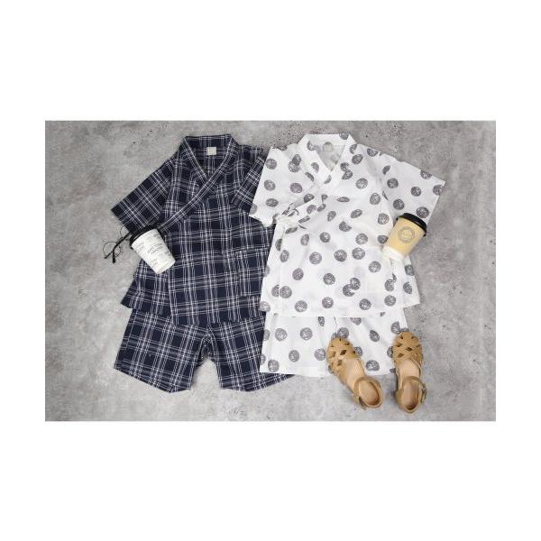 ●50％OFFセール●ディラッシュ　DILASH　チェック柄　ドット柄　甚平 （  110　120　130　140  ）小学生　キッズ　男の子　お祭り　アウトレット　セール | DILASH | 09