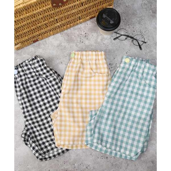 ディラッシュ　DILASH　ギンガムチェック柄　パンツ (90・100・110・120・130・140） ハーフパンツ　ズボン　幼児　キッズ　保育園　幼稚園　小学生　男の子 | DILASH | 09