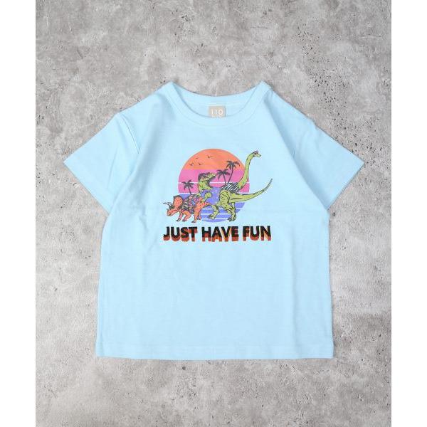 ディラッシュ　DILASH　恐竜 半袖Tシャツ  (110・120・130・140) 子ども服　キッズ　小学生　男の子　綿100　DL25MS015　サックスブルー　黄緑色 | DILASH | 03