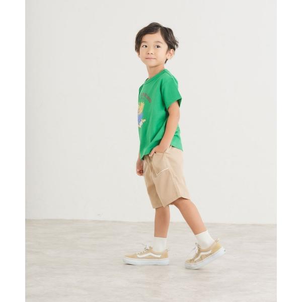 ディラッシュ　DILASH　フライドポテトプリント 半袖Tシャツ  (90・100・110・120・130・140) 子ども服　キッズ　小学生　男の子　綿100　キナリ　グリーン | DILASH | 02