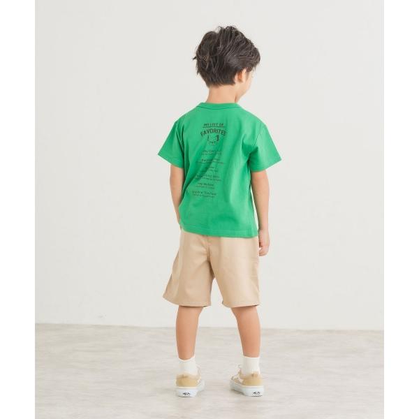 ディラッシュ　DILASH　フライドポテトプリント 半袖Tシャツ  (90・100・110・120・130・140) 子ども服　キッズ　小学生　男の子　綿100　キナリ　グリーン | DILASH | 03