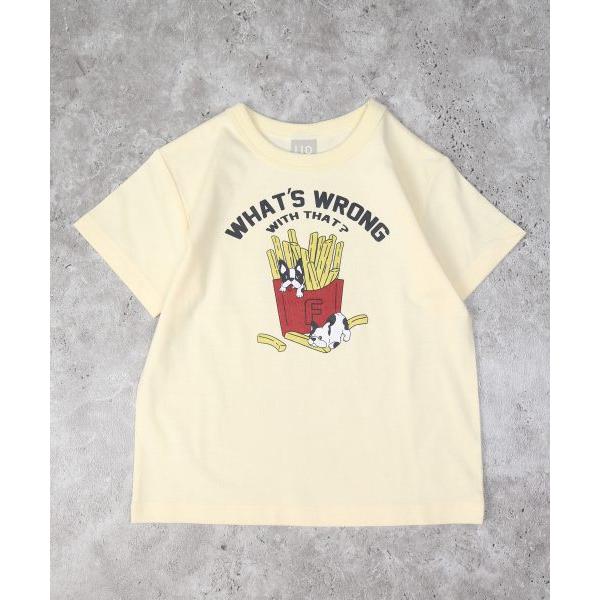 ディラッシュ　DILASH　フライドポテトプリント 半袖Tシャツ  (90・100・110・120・130・140) 子ども服　キッズ　小学生　男の子　綿100　キナリ　グリーン | DILASH | 05