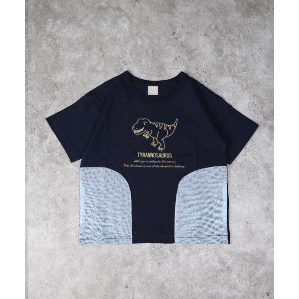 ディラッシュ　DILASH　恐竜　刺繍　半袖　Tシャツ (90・100・110・120・130・140） 幼児　キッズ　保育園　幼稚園　小学生　男の子　ティラノサウルス | DILASH | 01