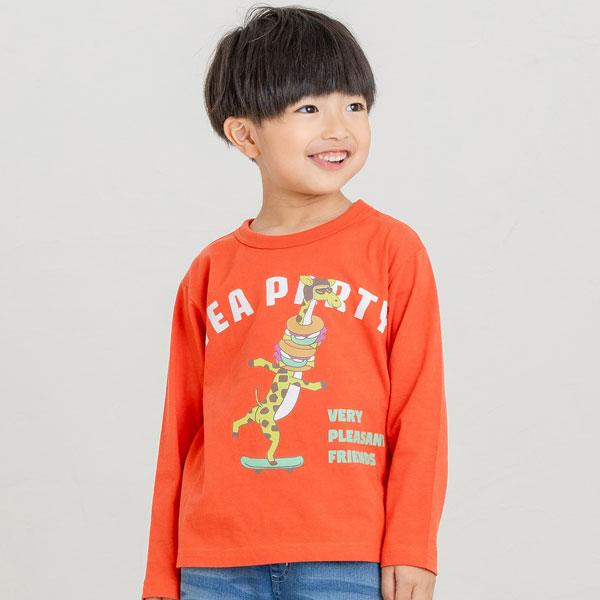 ●50％OFFセール●ディラッシュ　DILASH　きりん スケボー プリント 長袖Tシャツ ロンT(90・100・110・120)男の子 女の子  長袖 シンプル | DILASH | 06
