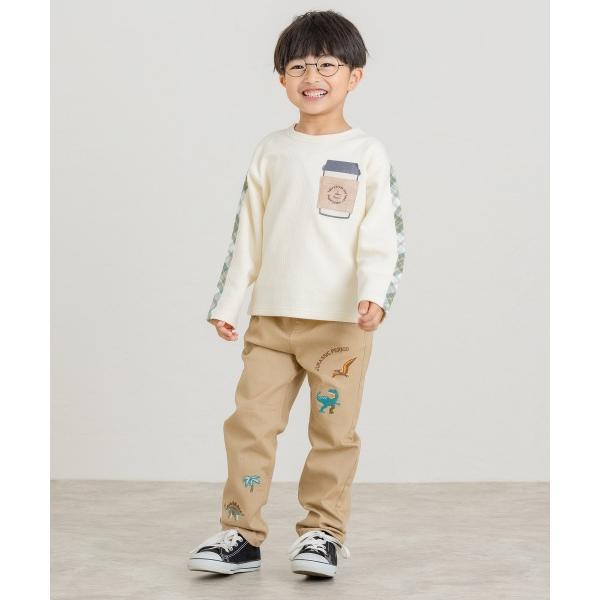 ●50％OFFセール●ディラッシュ　DILASH 　恐竜刺繍パンツ(90・100・110・120)　男の子　長ズボン　プテラノドン　トリケラトプス　ティラノサウルス | DILASH | 01