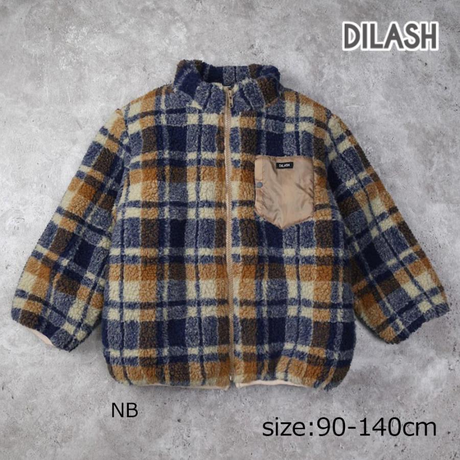 ●50％OFFセール●  ディラッシュ DILASH バイカラーポケット付きボアジャケット ( 90 100 110 120 130 140 ) 防寒 アウター 男の子 女の子 アウトレット | DILASH