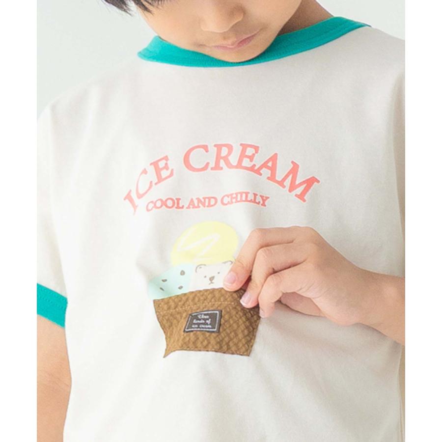 ●40％OFFセール●ディラッシュ DILASH 【綿100％】 アイスクリーム・アップリケTシャツ ( 90 100 110 120 130 140 ） 子ども服 キッズ　アウトレット | DILASH | 12