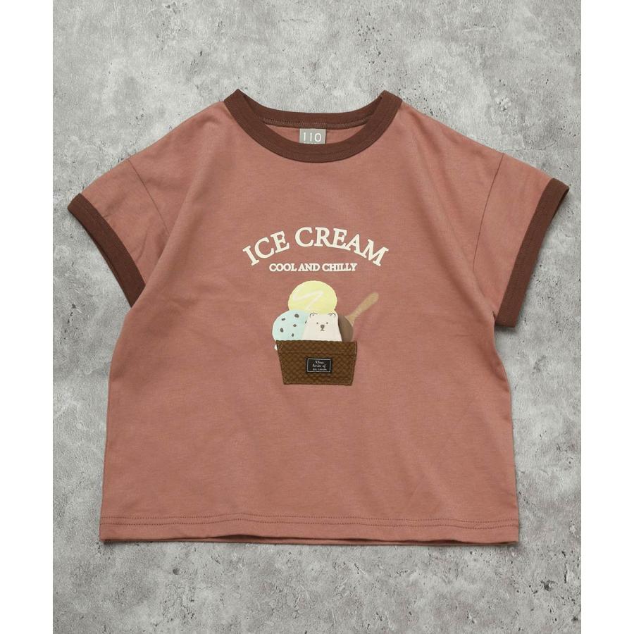 ディラッシュ DILASH 【綿100％】 アイスクリーム・アップリケTシャツ ( 90 100 110 120 130 140 ） 子ども服 キッズ | DILASH | 01