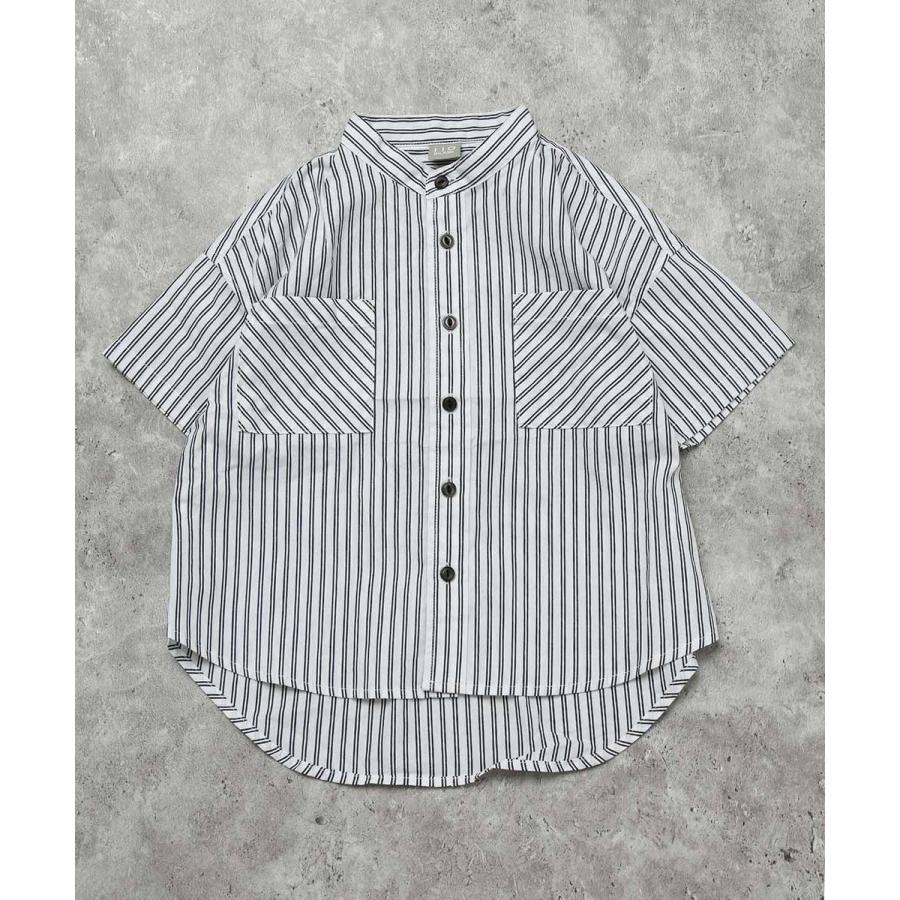 ディラッシュ DILASH 【綿100%】 バンドカラーストライプシャツ ( 90 100 110 120 130 140 ） 子ども服 キッズ | DILASH | 01