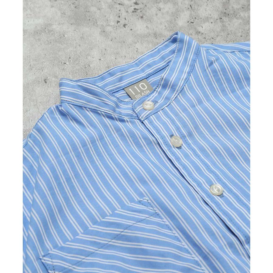 ディラッシュ DILASH 【綿100%】 バンドカラーストライプシャツ ( 90 100 110 120 130 140 ） 子ども服 キッズ | DILASH | 04