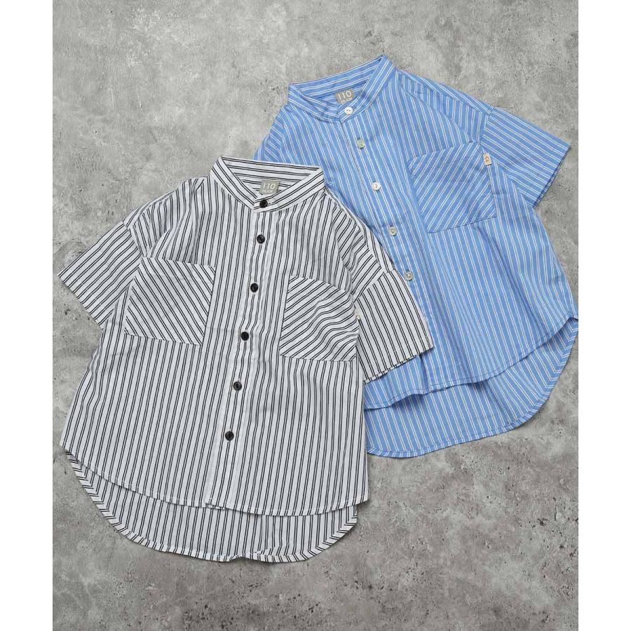 ●30％OFFセール●ディラッシュ DILASH 【綿100%】 バンドカラーストライプシャツ ( 90 100 110 120 130 140 ） 子ども服 キッズ　アウトレット | DILASH | 09