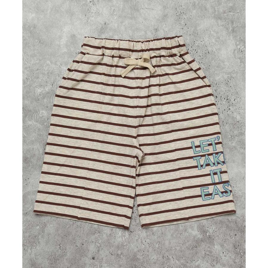 ディラッシュ DILASH ボーダーロゴハーフパンツ ( 90 100 110 120 130 140 ） 子ども服 キッズ 男の子 女の子 5分丈 | DILASH | 01