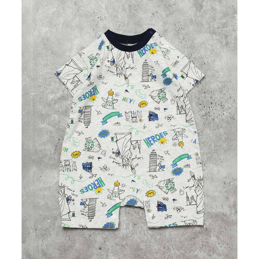 ディラッシュ DILASH 【お揃い可】 総柄カバーオール （ 綿100% ） ( 70 80 ） 子ども服 キッズ 男の子 女の子 ロンパース | DILASH | 02