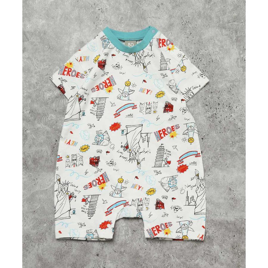 ディラッシュ DILASH 【お揃い可】 総柄カバーオール （ 綿100% ） ( 70 80 ） 子ども服 キッズ 男の子 女の子 ロンパース | DILASH | 04