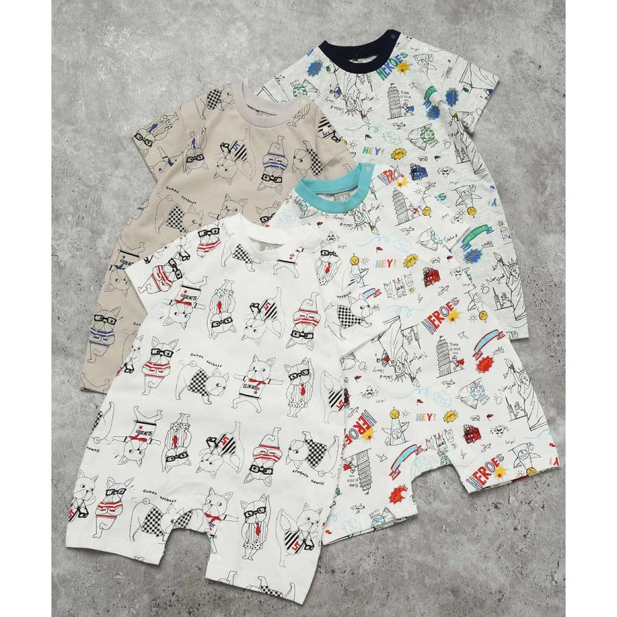 ●40％OFFセール●ディラッシュ DILASH 【お揃い可】 総柄カバーオール （ 綿100% ） ( 70 80 ） 子ども服 キッズ 男の子 女の子 ロンパース　アウトレット | DILASH | 09