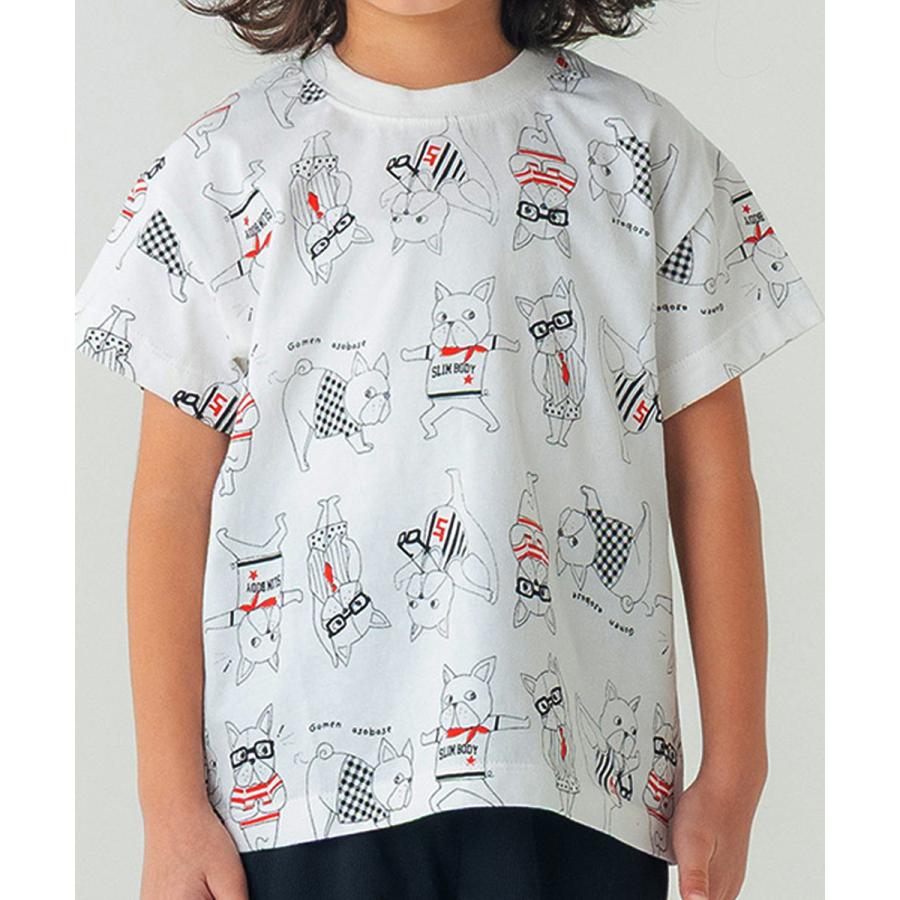 ●40％OFFセール●ディラッシュ DILASH 【お揃い可◎・綿100％】 フレンチブルドッグ総柄プリントTシャツ ( 90 100 110 120 130 140 ）　アウトレット | DILASH | 11