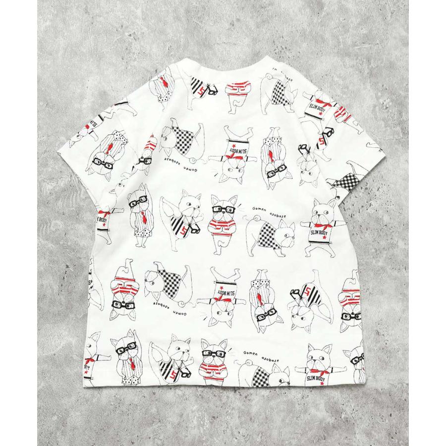 ●40％OFFセール●ディラッシュ DILASH 【お揃い可◎・綿100％】 フレンチブルドッグ総柄プリントTシャツ ( 90 100 110 120 130 140 ）　アウトレット | DILASH | 02